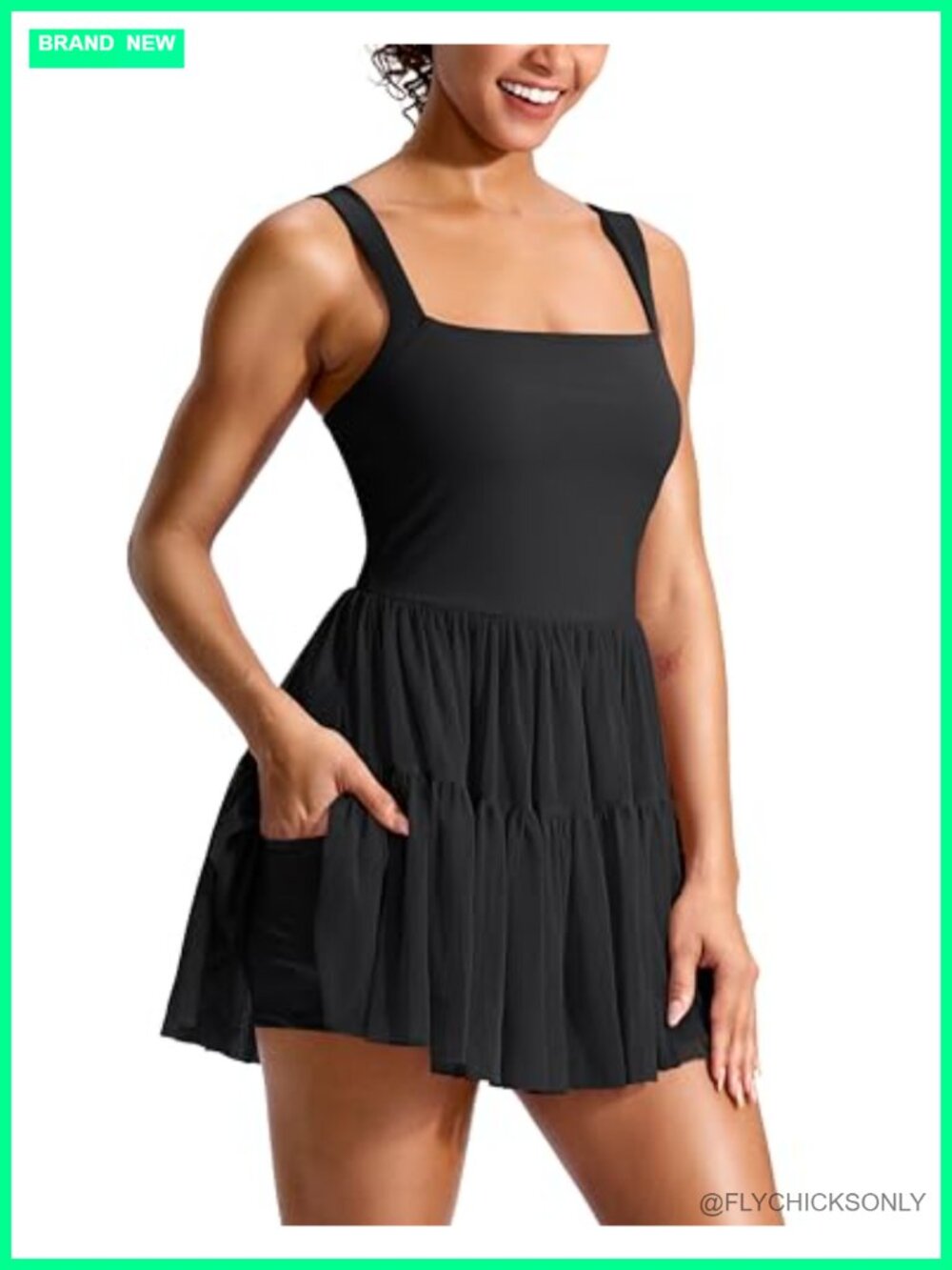 Women's Tennis Dress with Built-in Shorts & Bra Athletic Active